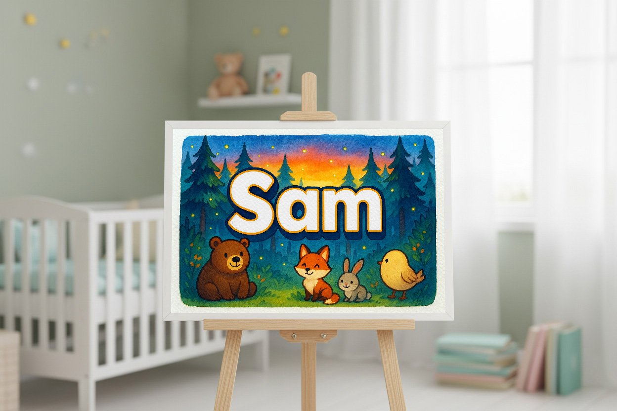 Personalized name art for Sam