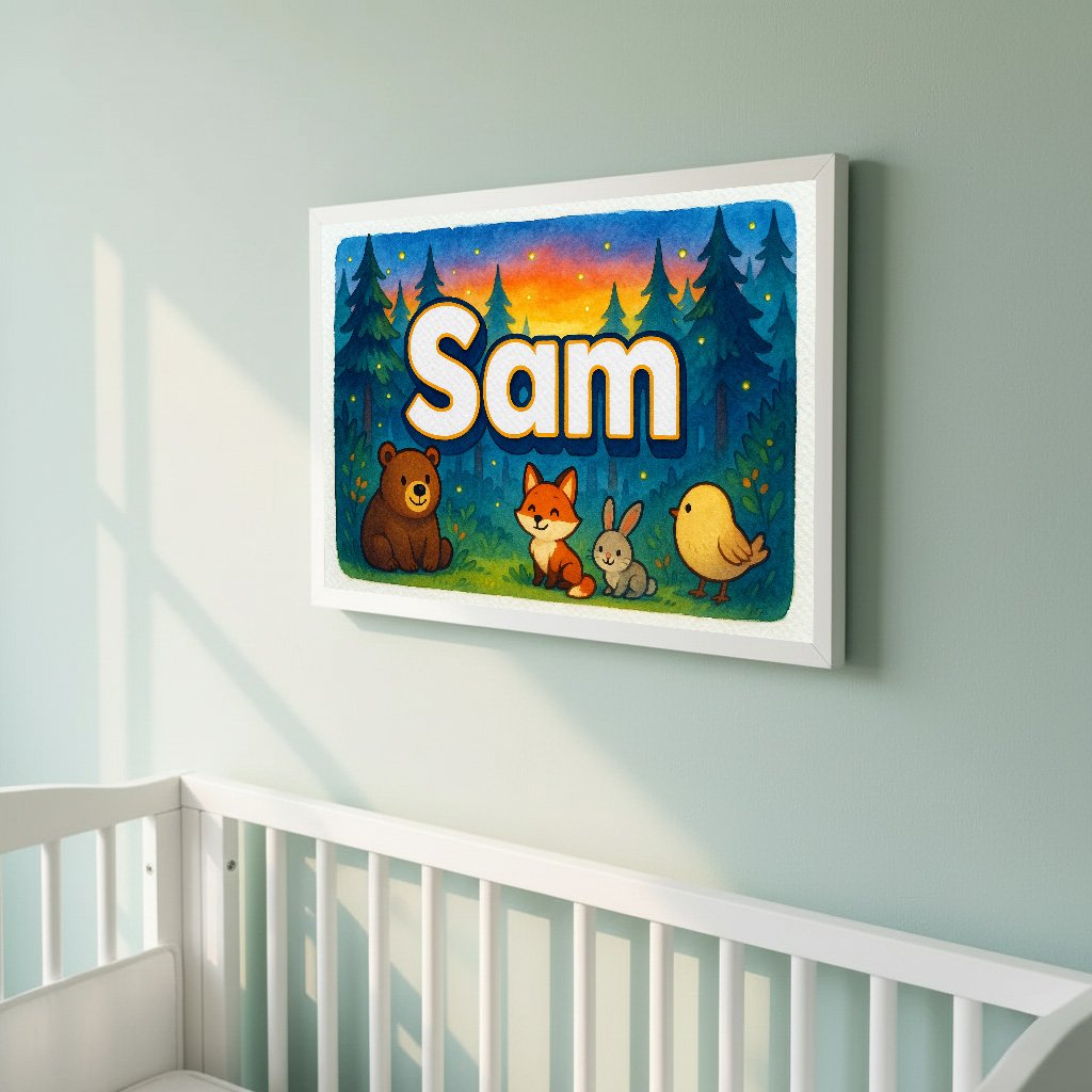 Personalized name art for Sam