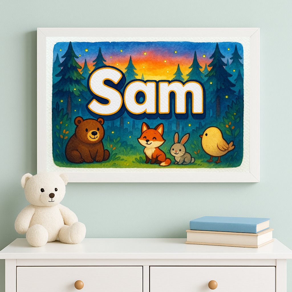 Personalized name art for Sam