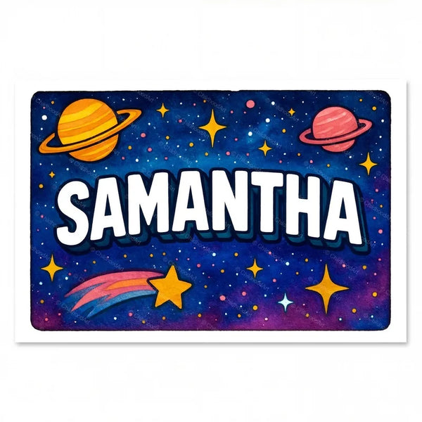 Samantha Personalized Space Explorer Name Art