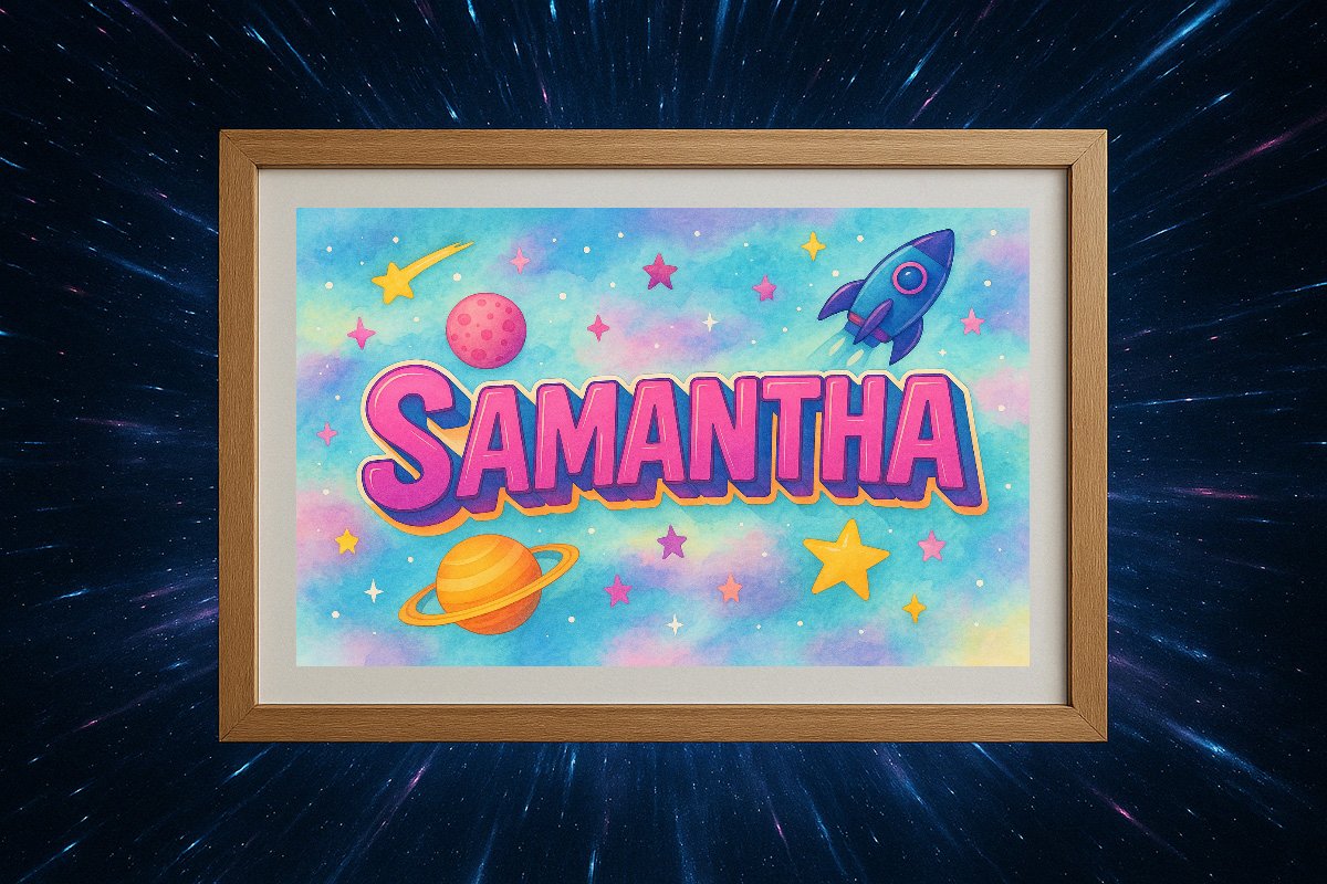 Samantha Personalized Outer Space Art 1929