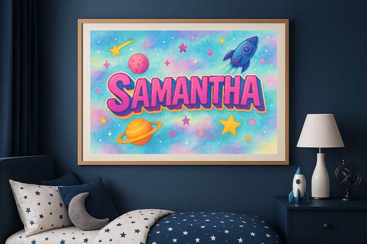 Samantha Personalized Outer Space Art 1929