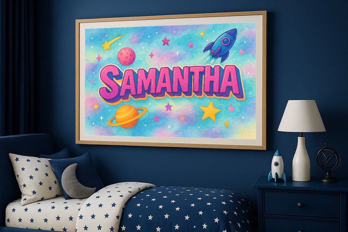Samantha Personalized Outer Space Art 1929