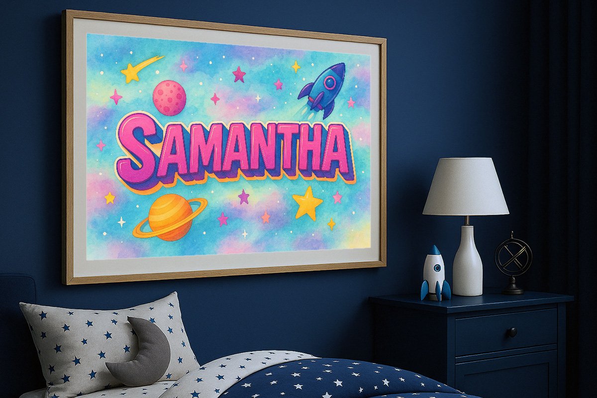 Samantha Personalized Outer Space Art 1929