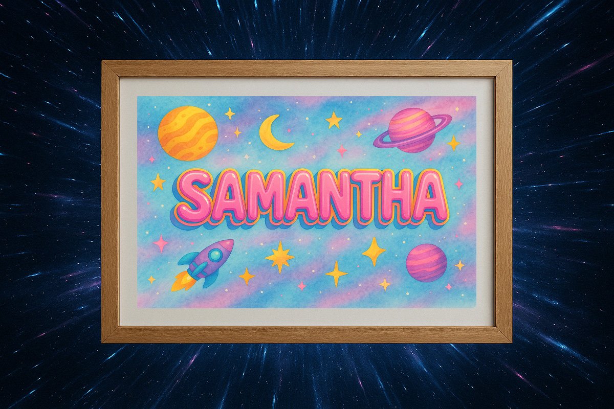 Samantha Personalized Outer Space Art 1930