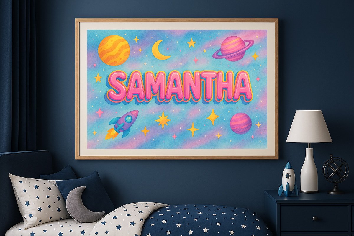Samantha Personalized Outer Space Art 1930
