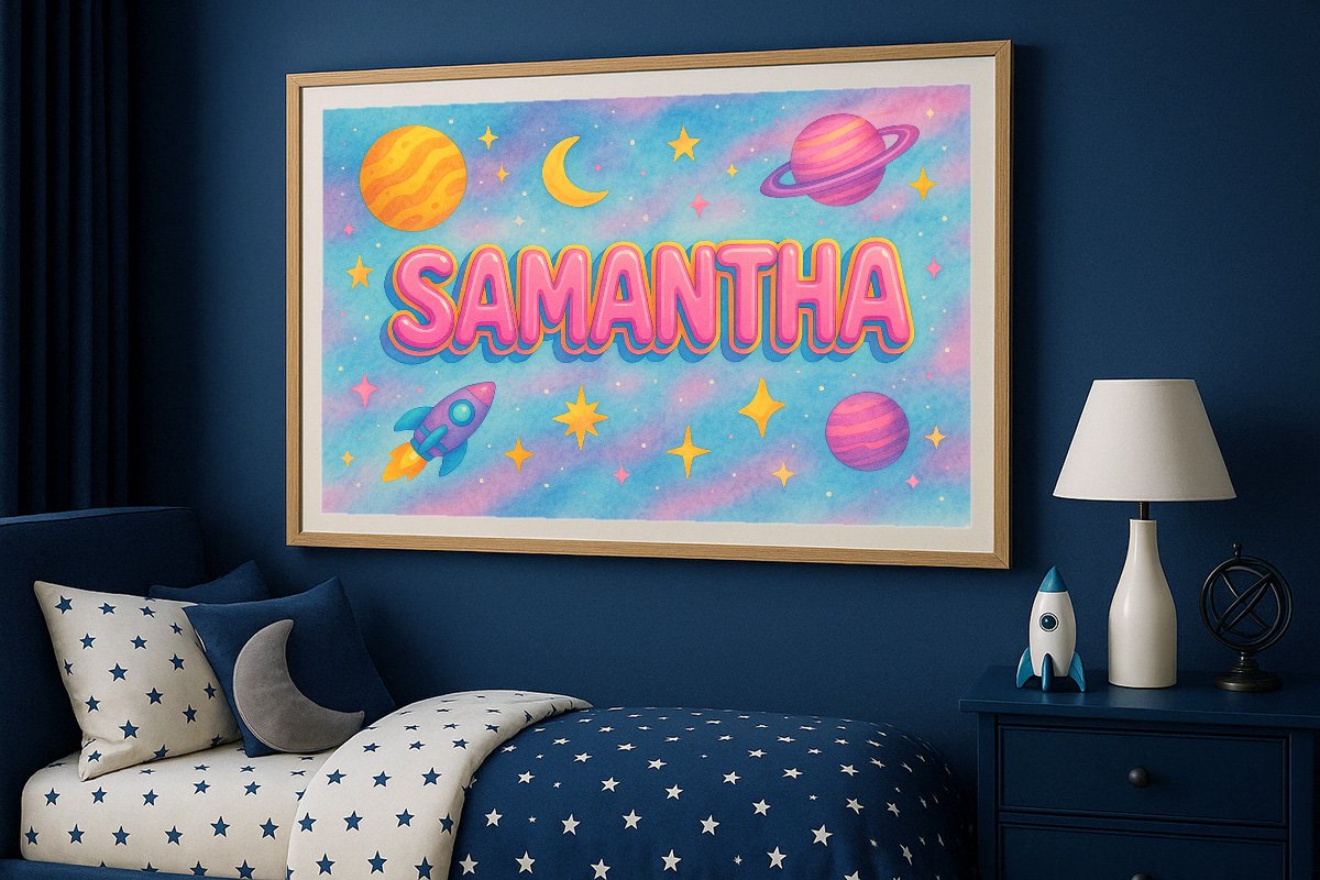 Samantha Personalized Outer Space Art 1930