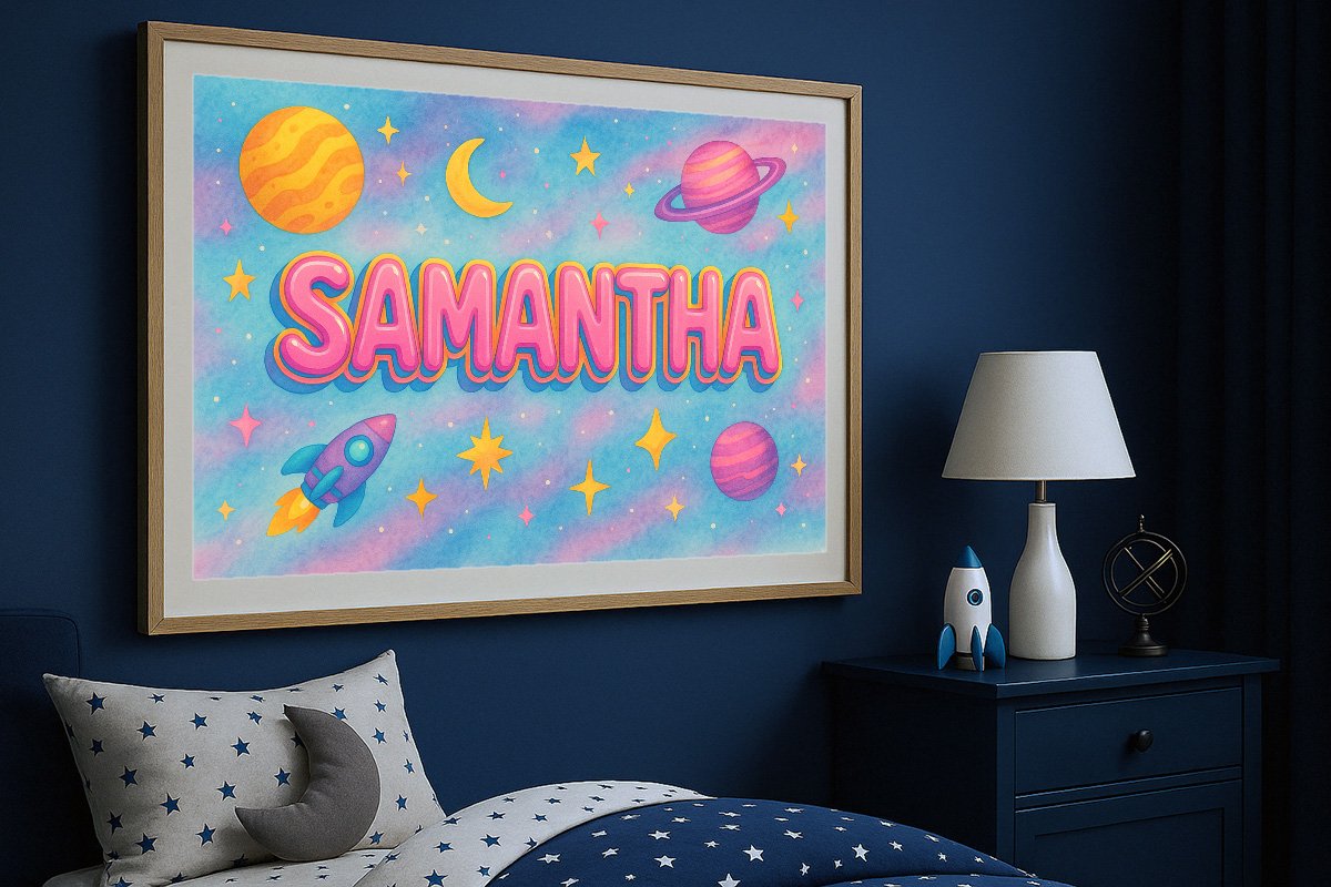 Samantha Personalized Outer Space Art 1930