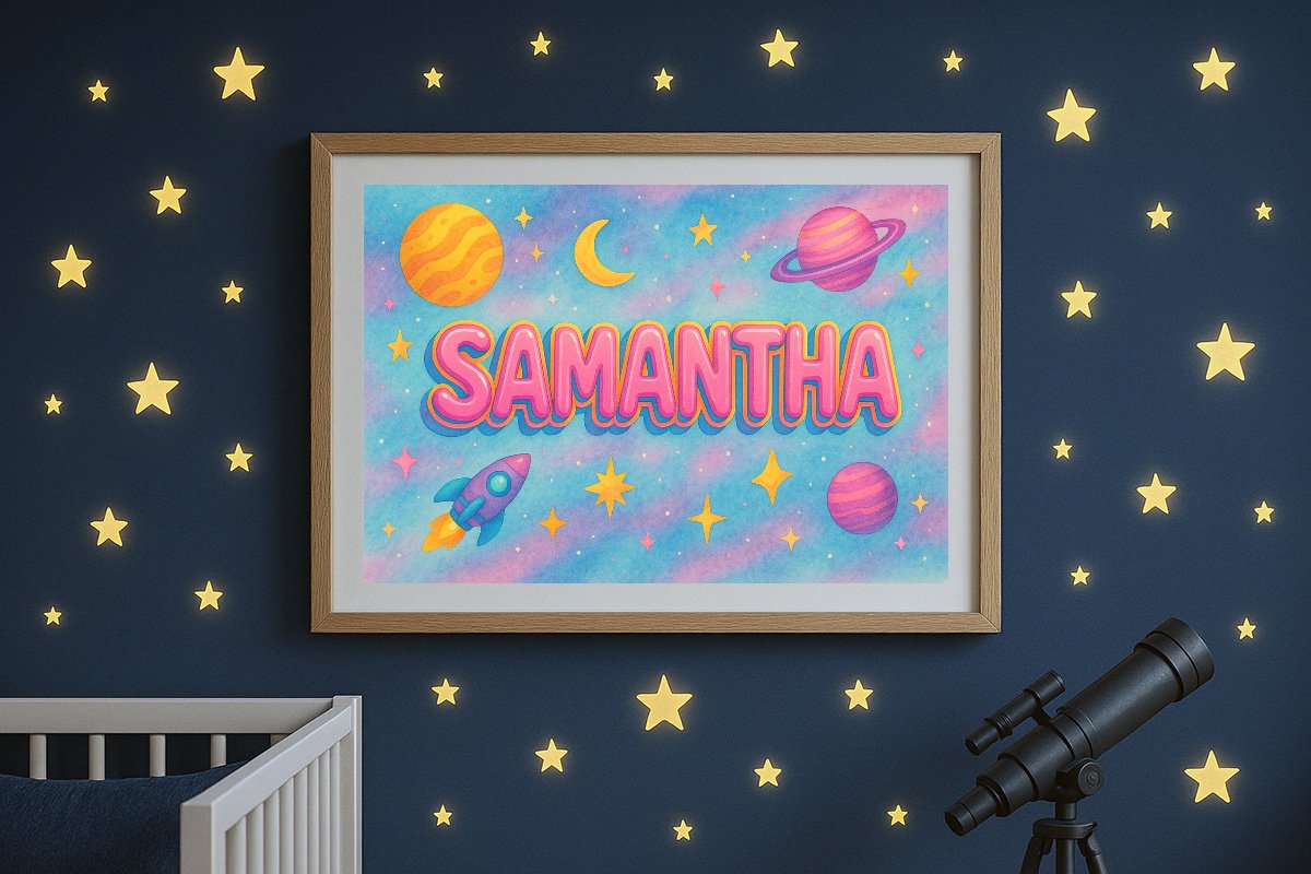 Samantha Personalized Outer Space Art 1930