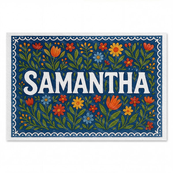 Samantha Floral Farmhouse Name Art