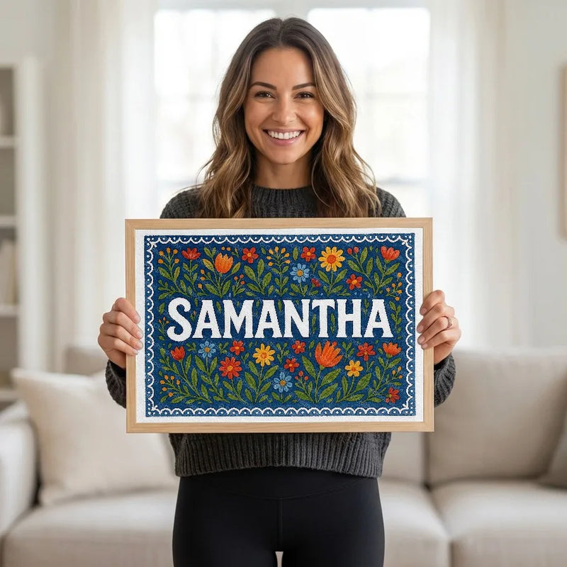 Calm personalized name art for Samantha