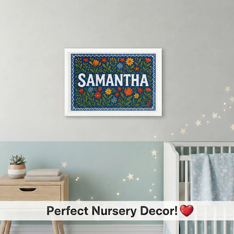Calm personalized name art for Samantha