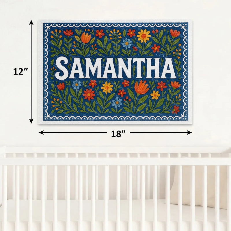 Calm personalized name art for Samantha