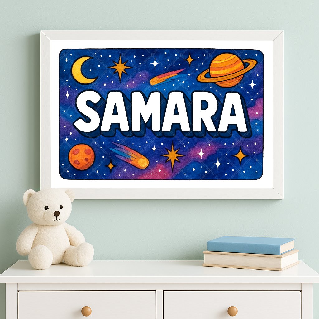 Personalized space name art for Samara