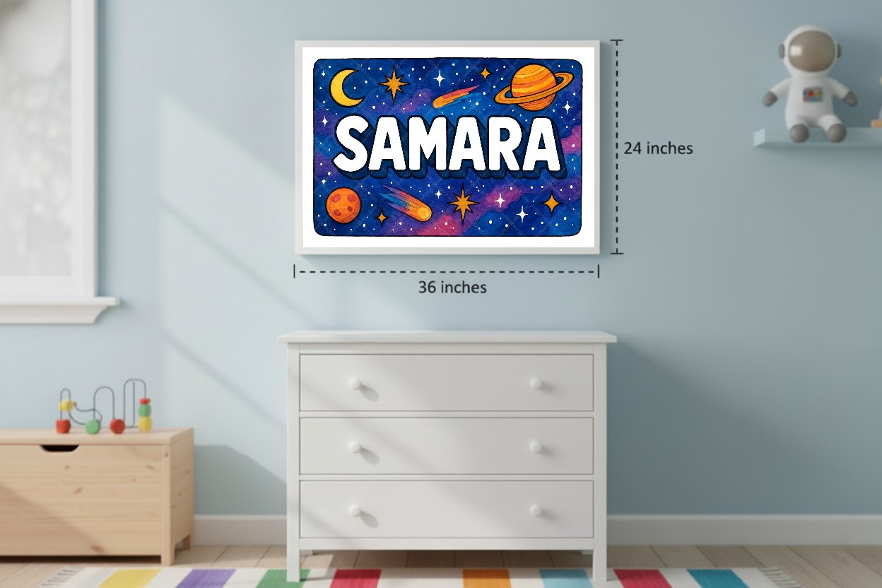 Personalized space name art for Samara