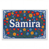 Samira Name Art - Floral Farmhouse personalized wall print for kids