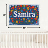 Samira Name Art - Floral Farmhouse personalized wall print for kids