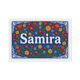 Samira Name Art - Floral Farmhouse personalized wall print for kids