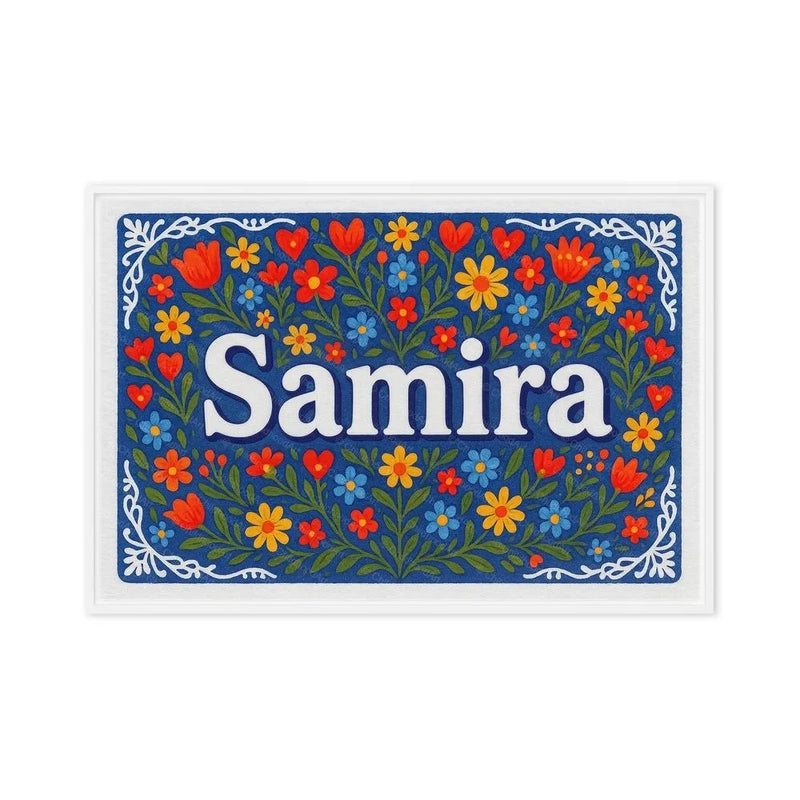 Samira Name Art - Floral Farmhouse personalized wall print for kids