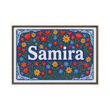 Samira Name Art - Floral Farmhouse personalized wall print for kids