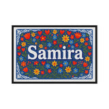Samira Name Art - Floral Farmhouse personalized wall print for kids