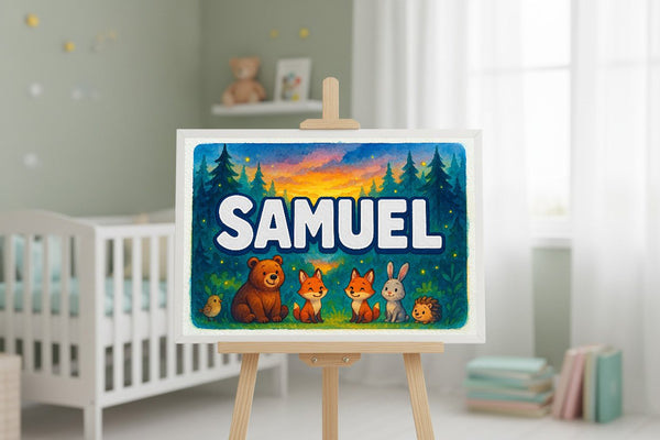 Samuel’s Personalized Forest Friends Art