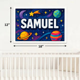 Samuel Name Art - Space Explorers personalized wall print for kids