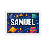 Samuel Name Art - Space Explorers personalized wall print for kids