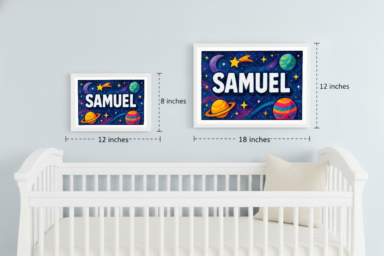 Personalized space name art for Samuel