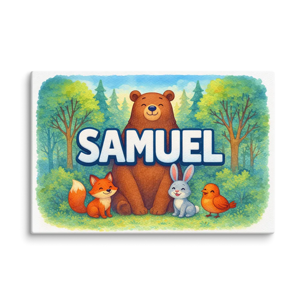 Samuel Name Art - Forest Friends Personalized Wall Art