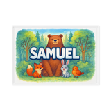 Samuel Name Art - Forest Friends personalized wall print for kids