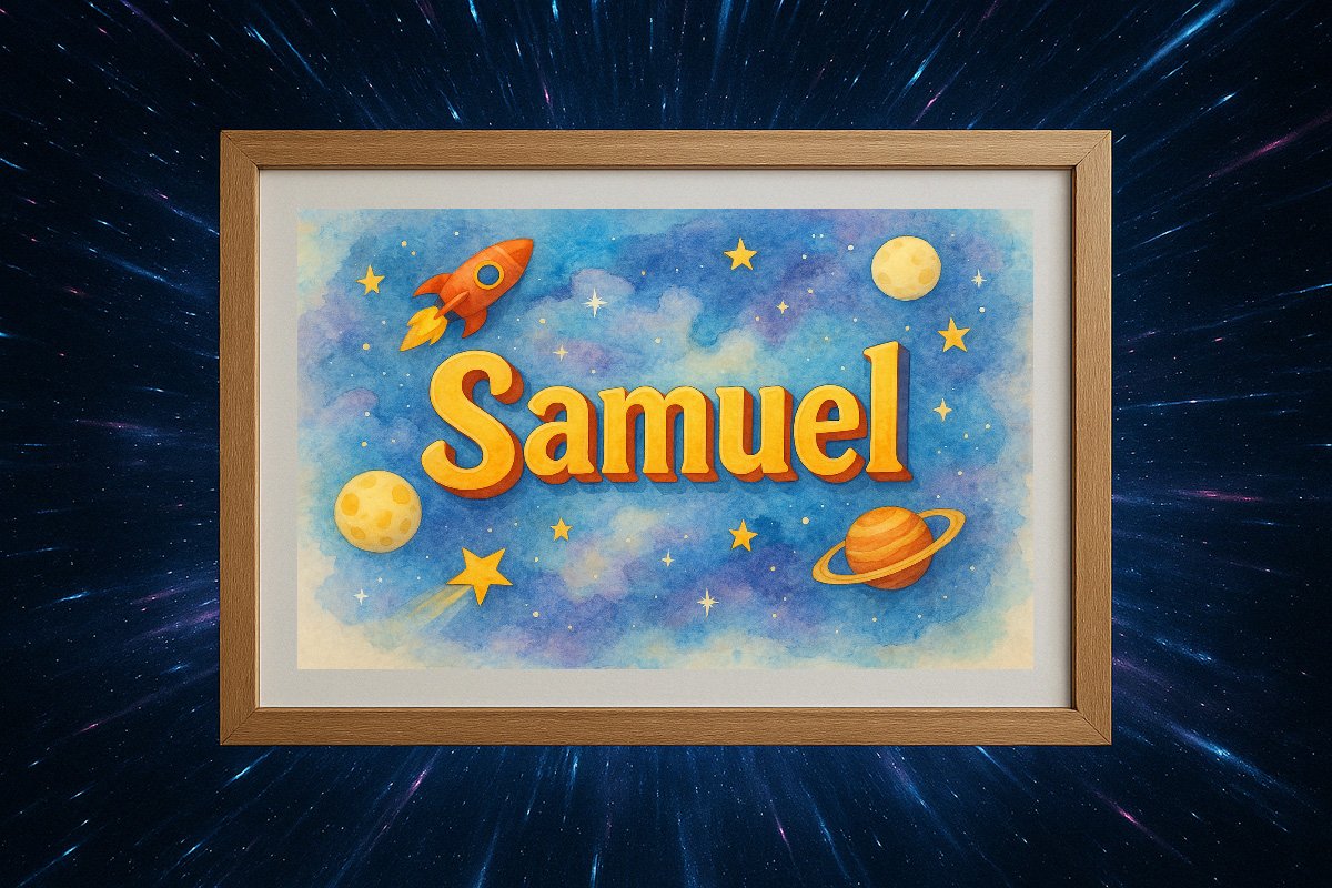 Samuel Personalized Outer Space Art 75