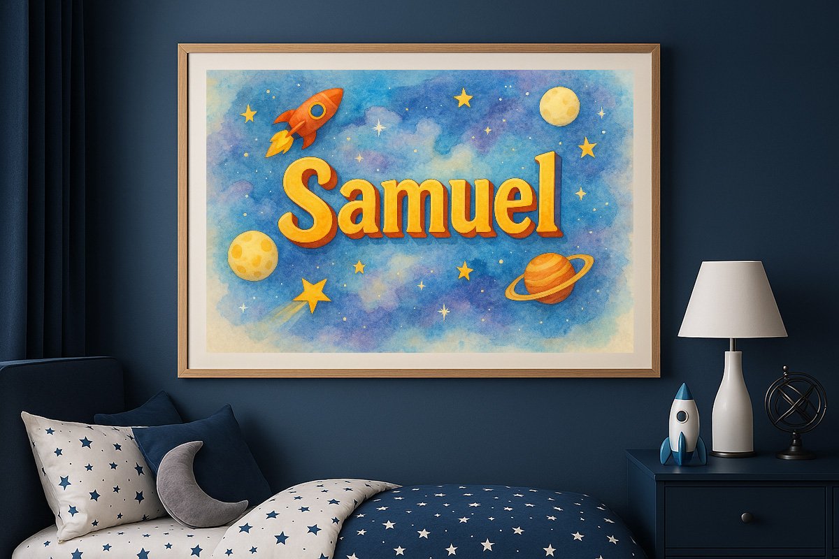 Samuel Personalized Outer Space Art 75