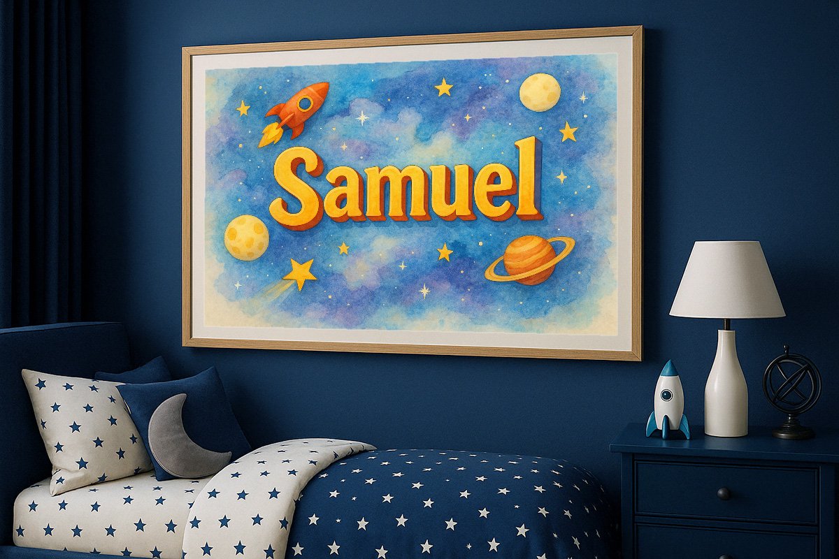 Samuel Personalized Outer Space Art 75
