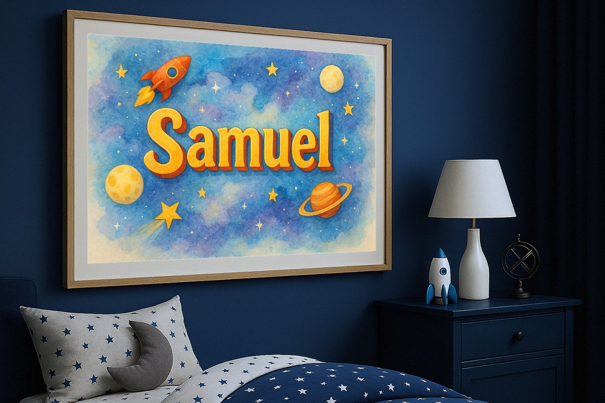Samuel Personalized Outer Space Art 75