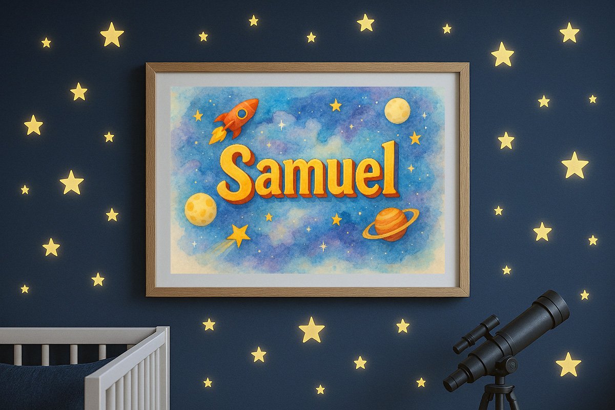 Samuel Personalized Outer Space Art 75