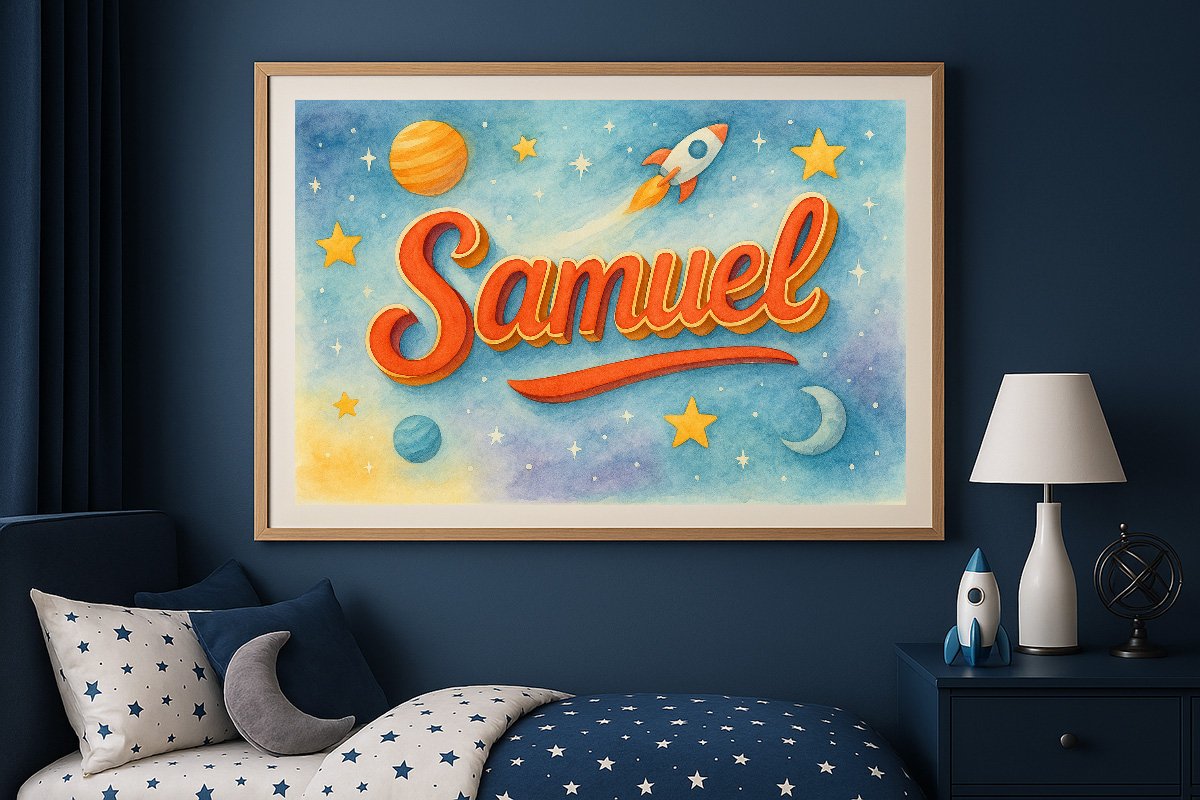 Samuel Personalized Outer Space Art 76