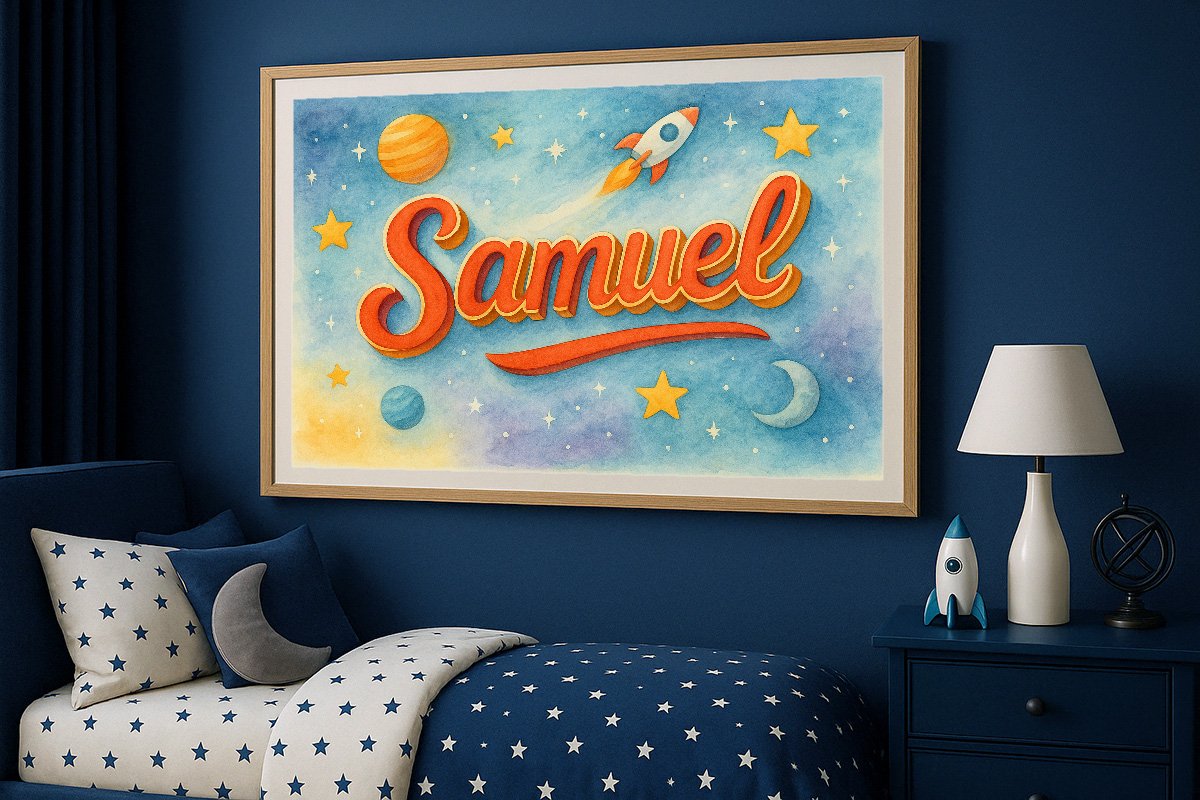 Samuel Personalized Outer Space Art 76