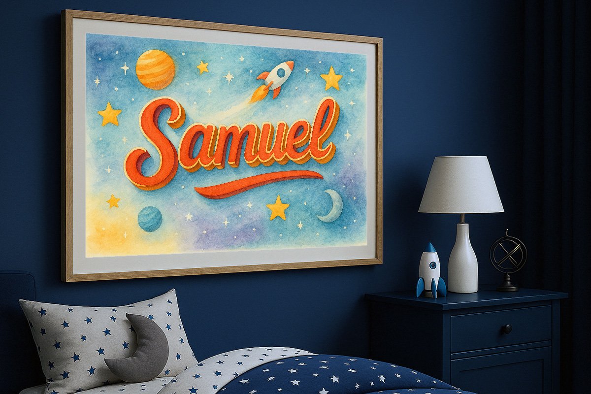 Samuel Personalized Outer Space Art 76