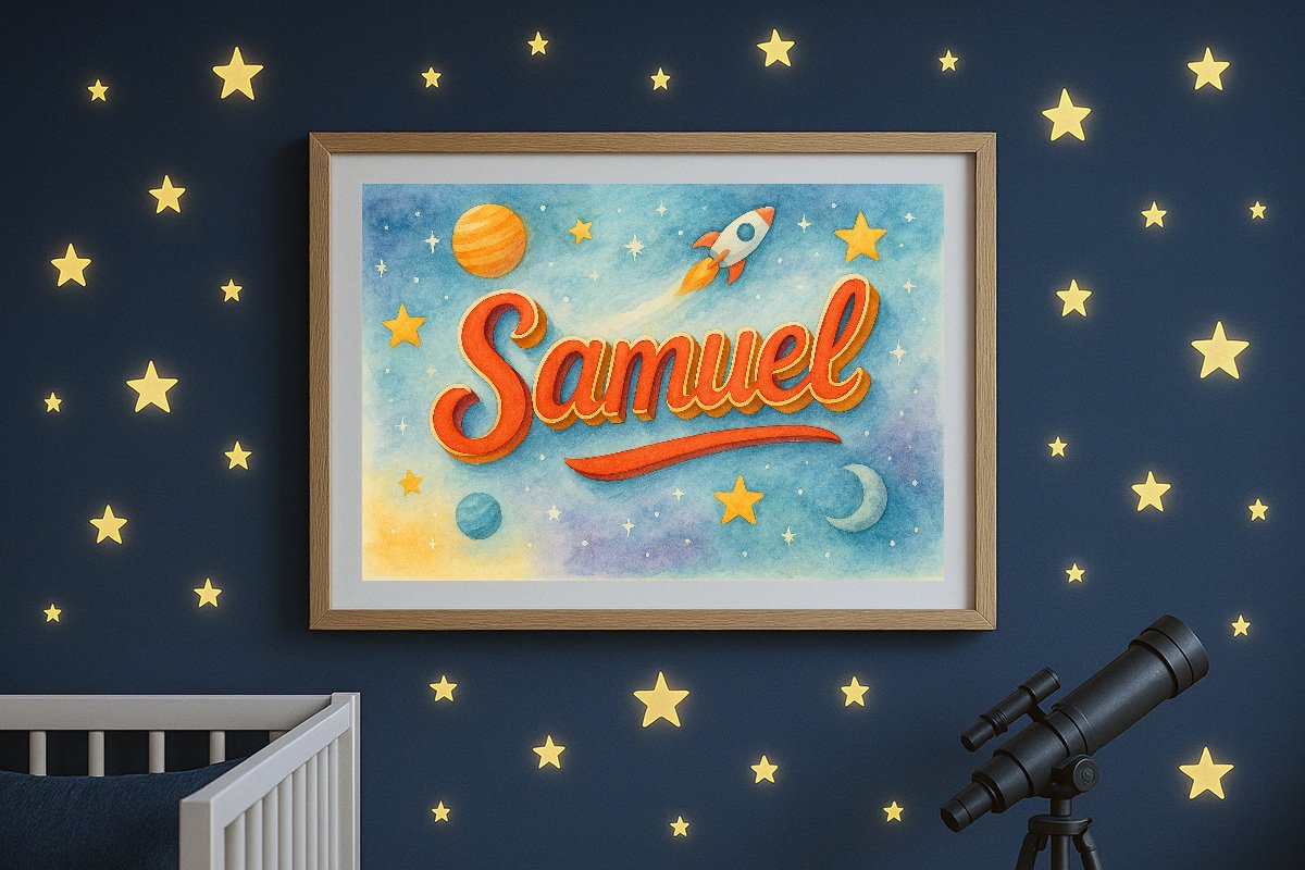 Samuel Personalized Outer Space Art 76