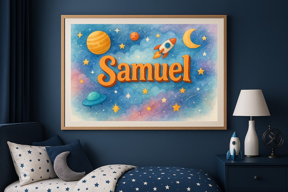 Samuel Personalized Outer Space Art 77
