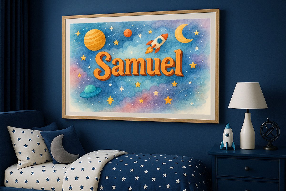 Samuel Personalized Outer Space Art 77