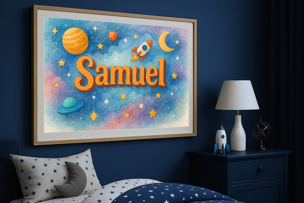 Samuel Personalized Outer Space Art 77
