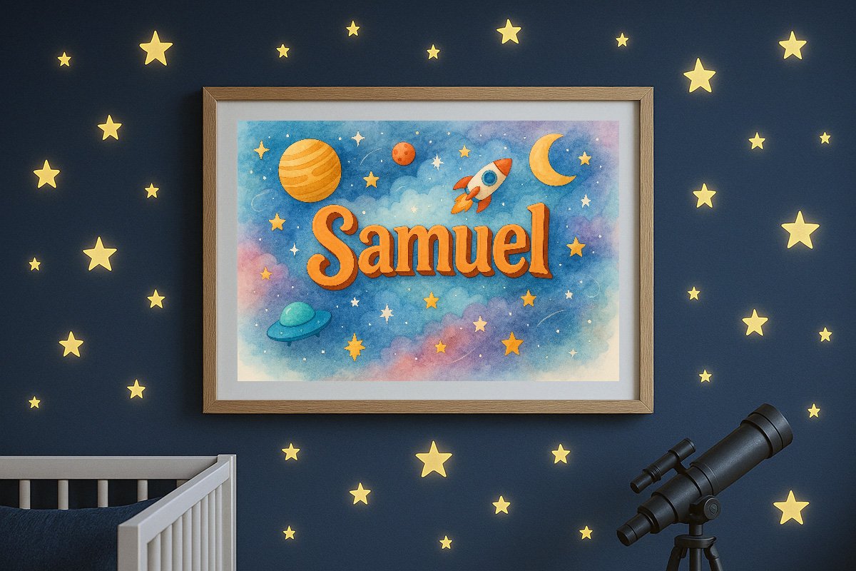 Samuel Personalized Outer Space Art 77