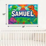 Samuel Name Art - Dinosaur Adventure personalized wall print for kids