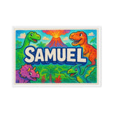 Samuel Name Art - Dinosaur Adventure personalized wall print for kids