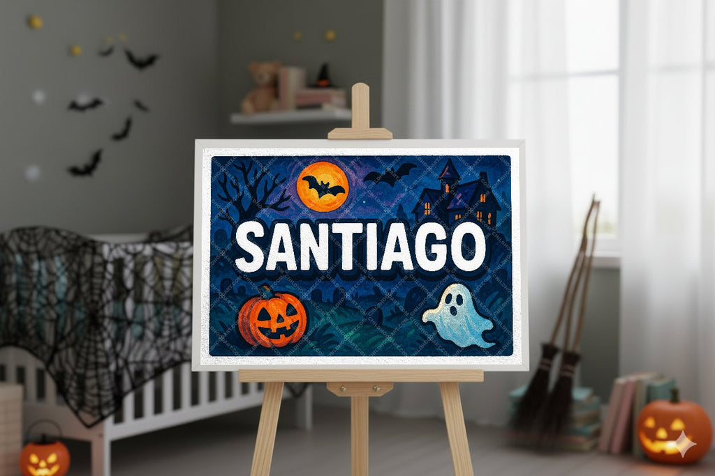 Personalized name art for Santiago