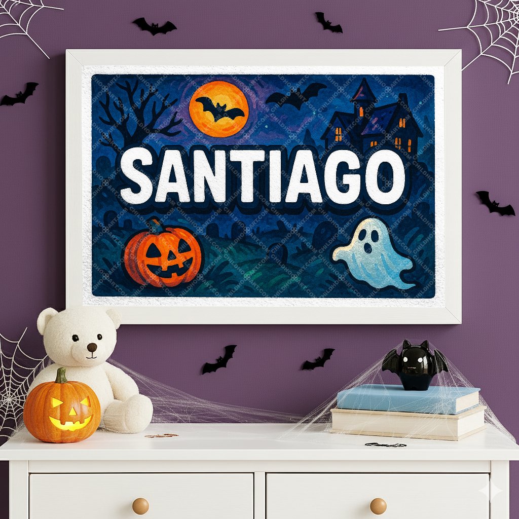 Personalized name art for Santiago