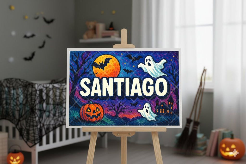 Personalized name art for Santiago