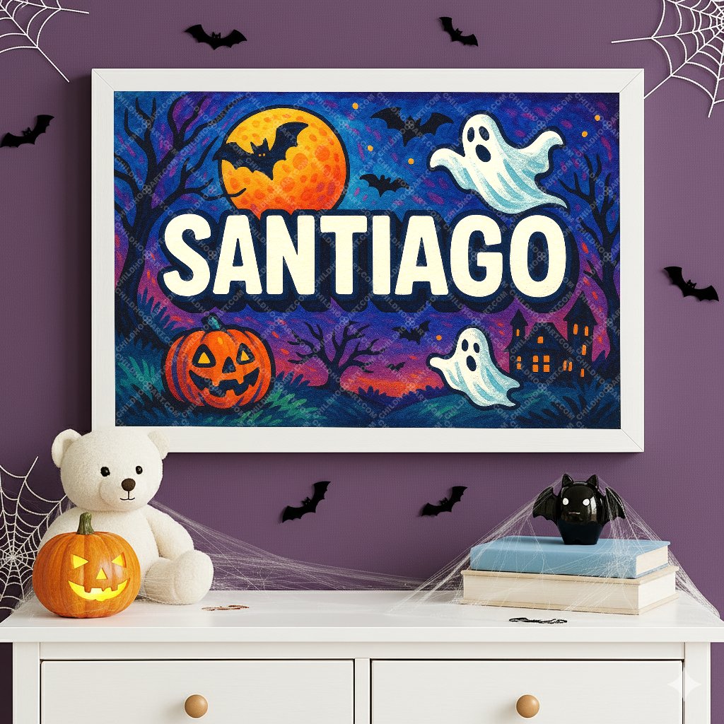 Personalized name art for Santiago